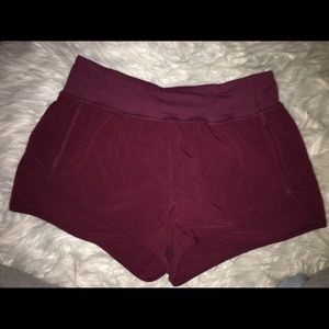 Maroon running shorts